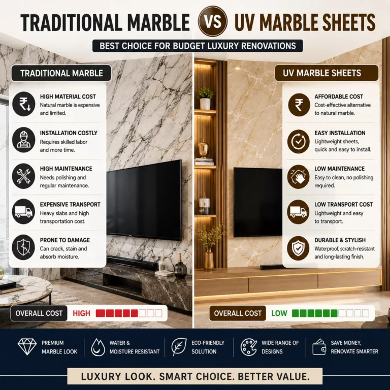 Comparing Traditional Marble Cost Versus UV Marble Sheets for Budget Luxury Renovations