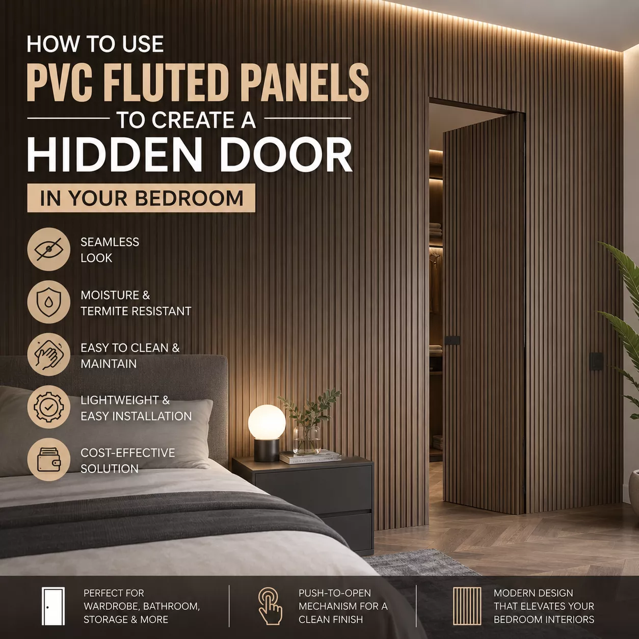 How to Use PVC Fluted Panels to Create a Hidden Door in Your Bedroom