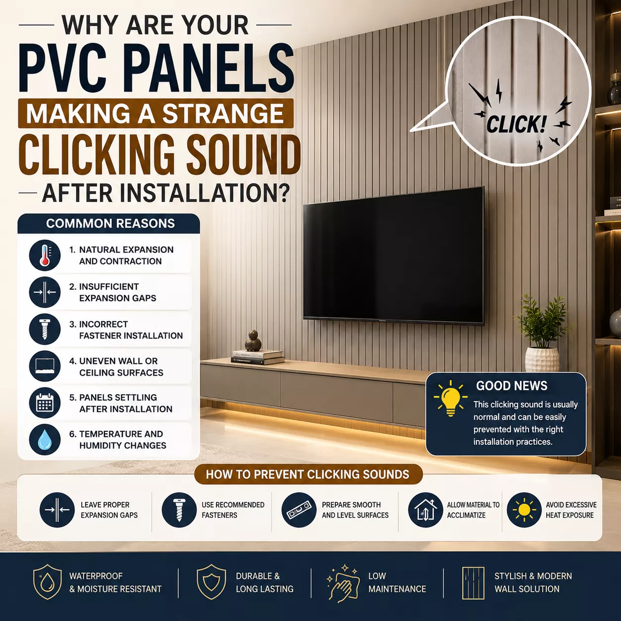Why Are Your PVC Panels Making a Strange Clicking Sound After Installation?